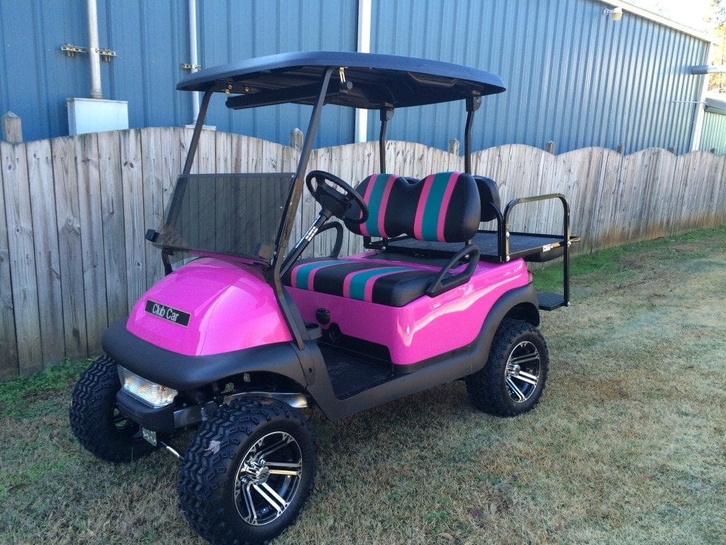 Pink Club Car Precedent Golf Cart - Custom Golf Carts Columbia | Sales 